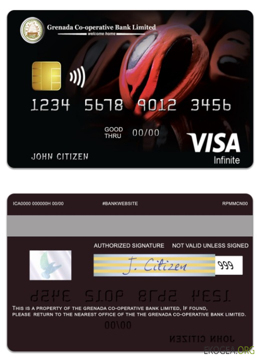 Carte de crédit visa infinite limitée de la Grenade Co operative Bank